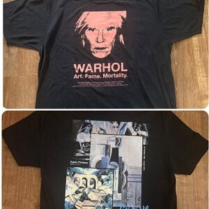 Two Black Graphic T-Shirts with Warhol and Picasso Prints